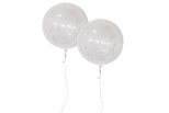 LED-Ballon m. lyskæde og selvluk., 2 stk