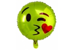 Folieballon Emoji, Ø45cm, 1 stk.