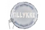 Folieballon sølv, TILLYKKE 45cm