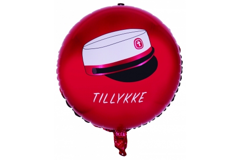 Folieballon, studenterhue, rød