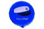 Folieballon, studenterhue, blå