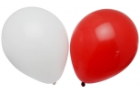 Ballon, rød og hvid, 12 stk. 23cm.