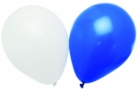 Ballon, blå og hvid, 12 stk. 23cm.