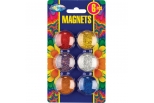Magneter Glitter Ø30mm, 6 stk. ass.