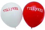Ballon TILLYKKE rød/hvid